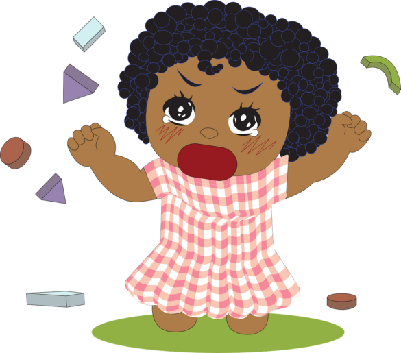 qual é a função dos comportamentos inadequados? Figura de menina fazendo birra.